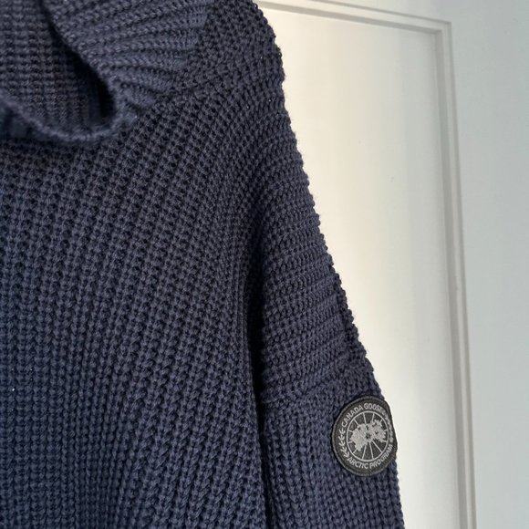 NWT Canada Goose Ladies Williston Sweater Black Label Merino Wool Knit Navy XS - Picture 6 of 8